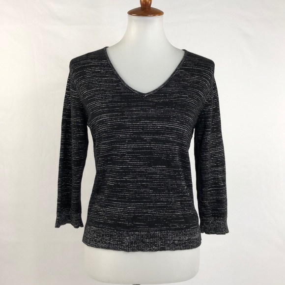 Esprit De Corp. Sweaters - Esprit De Corp Silver Thread V-Neck Sweater, Large